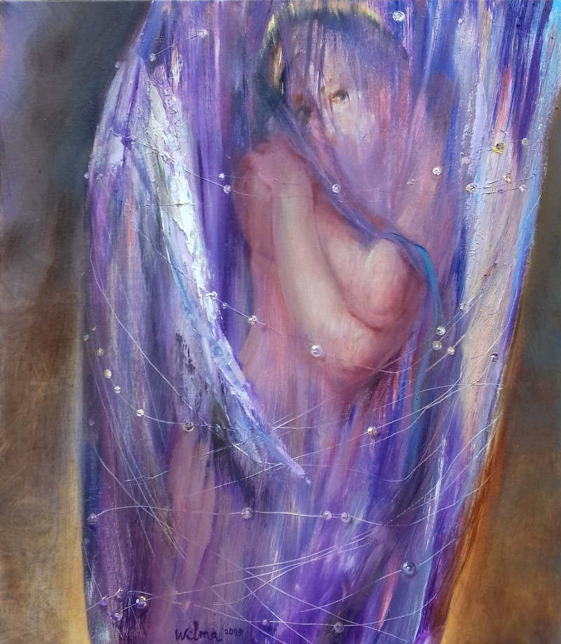While Body Has Wings original painting by Vilma Vasiliauskaitė. Beauty Of A Woman