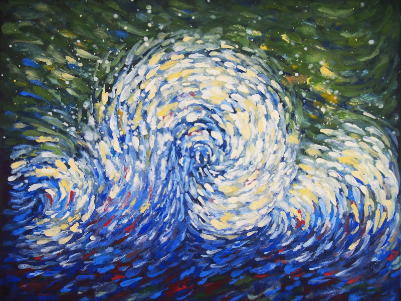 Aida Kačinskaitė tapytas paveikslas Jausmų bangos, Abstrakti tapyba , paveikslai internetu
