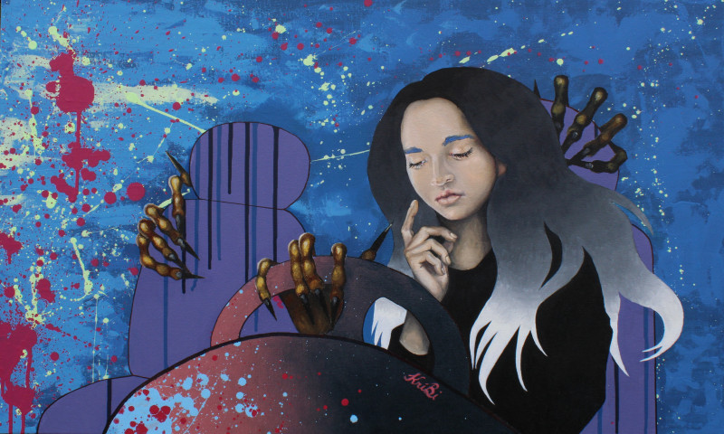 Kristina Šoblinskytė tapytas paveikslas Sutvėrimai. Tylios mintys, Fantastiniai paveikslai , paveikslai internetu