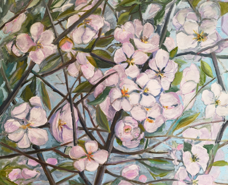 Blossoms original painting by Dalia Motiejūnienė. Talk Of Flowers