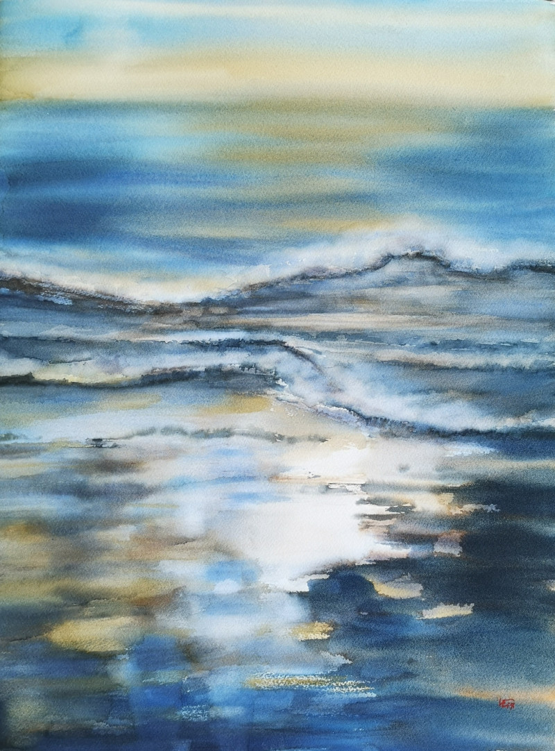 Eglė Lipinskaitė tapytas paveikslas Audros nuskalauta, Jūros , paveikslai internetu