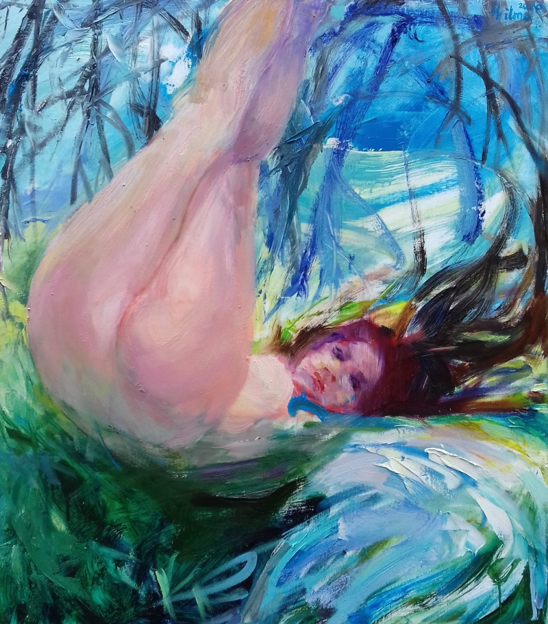 Vilma Vasiliauskaitė tapytas paveikslas Nukritęs iš dangaus, Moters grožis , paveikslai internetu