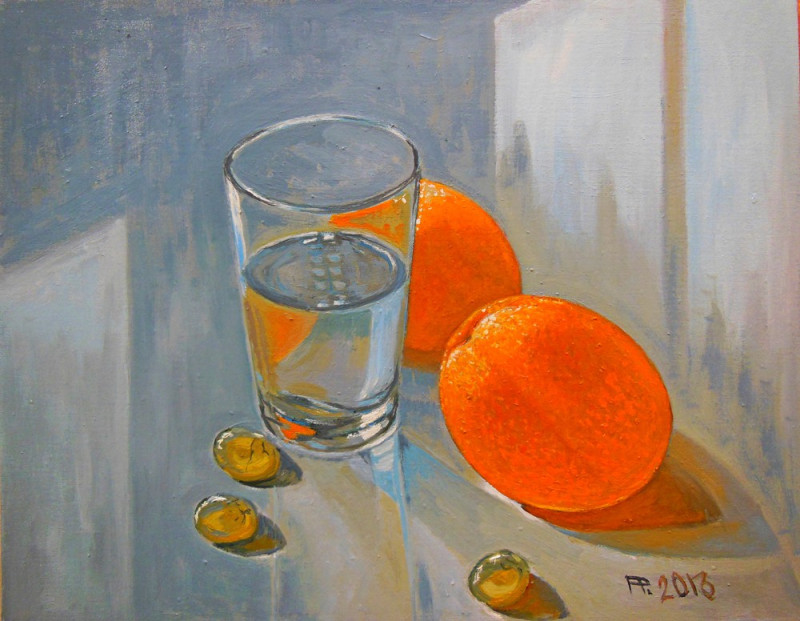 Two Oranges original painting by Aloyzas Pacevičius. Oil painting
