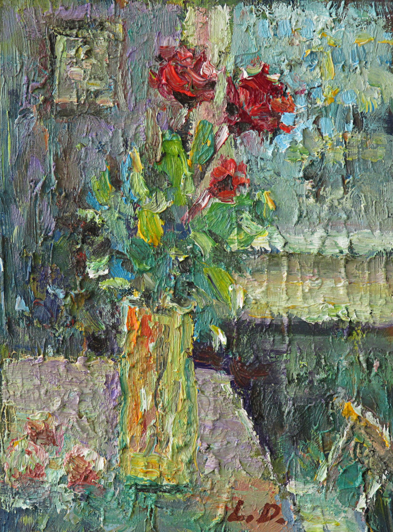 Flower In The Interior original painting by Liudvikas Daugirdas. Flowers