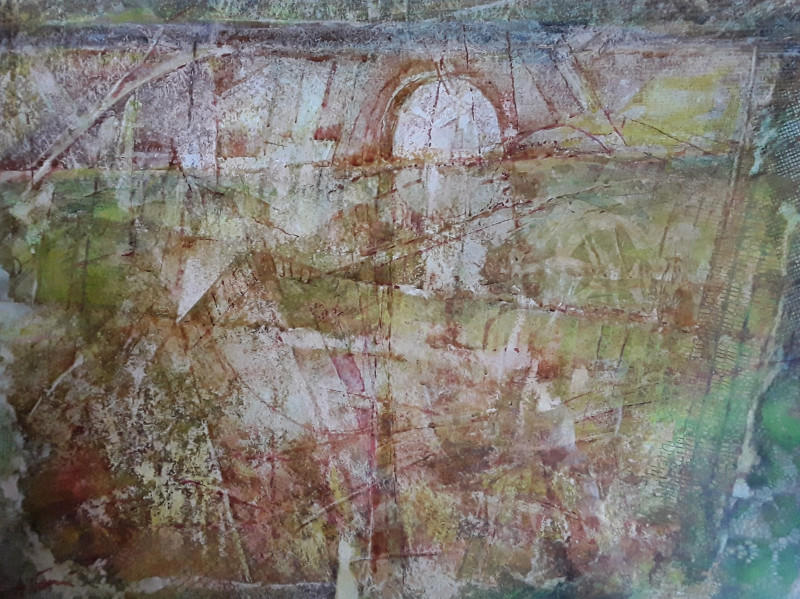 Arūnas Vasiliauskas tapytas paveikslas Bokštai iš praeities, Abstrakti tapyba , paveikslai internetu