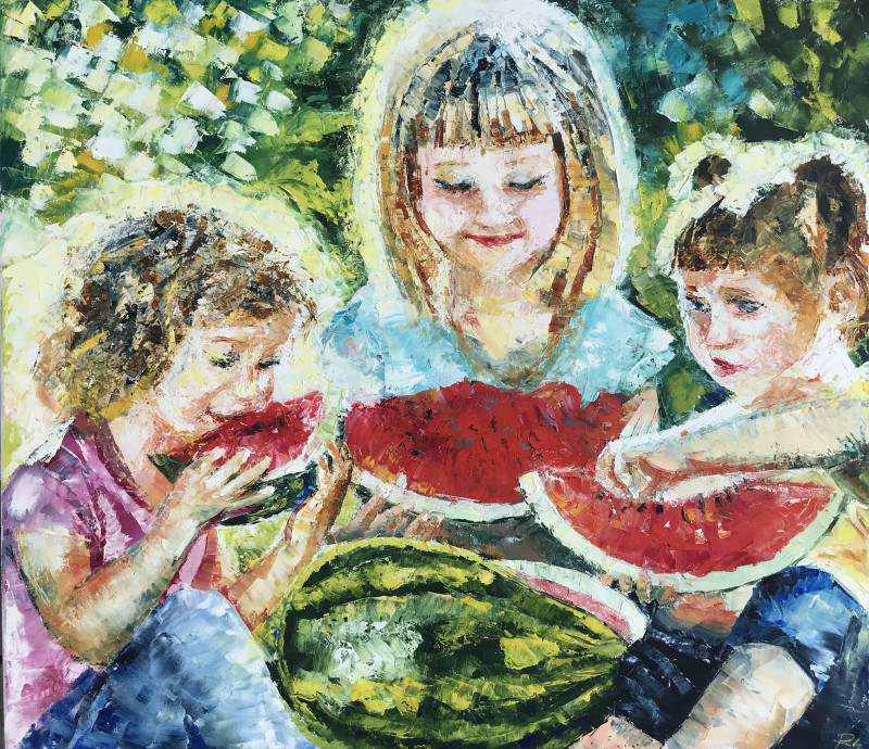 Summer original painting by Rūta Sabalaitė-Jyde. Paintings With People