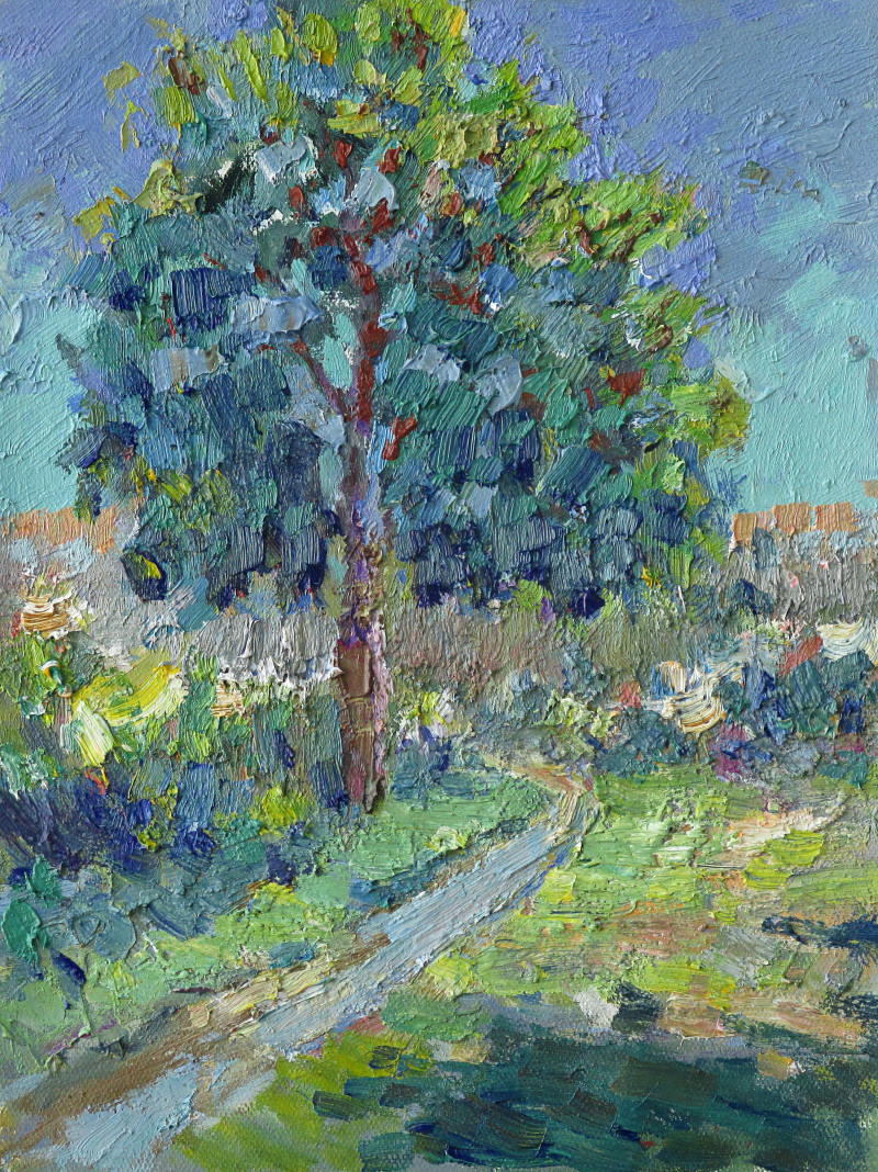 Roadside Tree original painting by Liudvikas Daugirdas. Landscapes