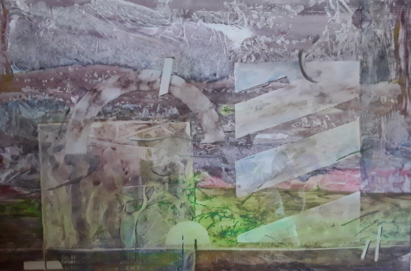 Arūnas Vasiliauskas tapytas paveikslas Erdvės karpymas, Abstrakti tapyba , paveikslai internetu