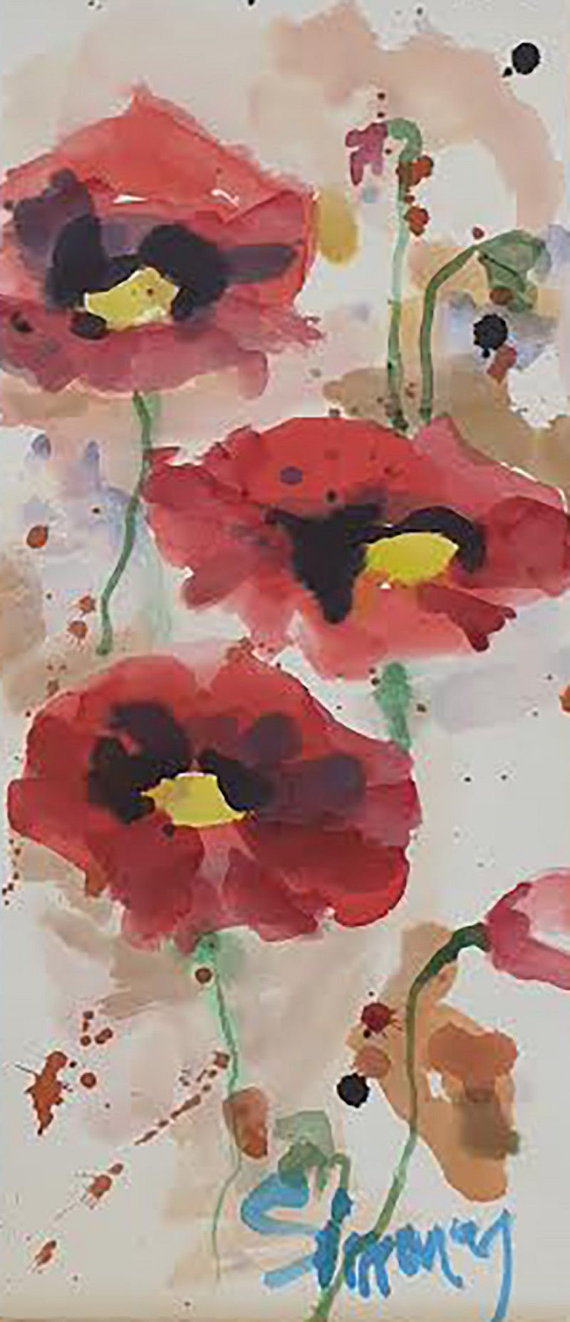 Simonas Skrabulis tapytas paveikslas Aguonos V, Gėlės , paveikslai internetu