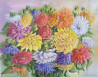 Jūratė Sasnauskienė tapytas paveikslas Jurginai, Gėlės , paveikslai internetu
