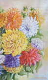 Jūratė Sasnauskienė tapytas paveikslas Jurginai, Gėlės , paveikslai internetu