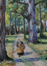 Gediminas Rudys tapytas paveikslas Moteris keliuke, Realizmas , paveikslai internetu