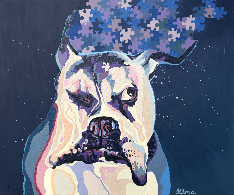 Alma Karalevičienė tapytas paveikslas Šuo, Animalistiniai paveikslai , paveikslai internetu