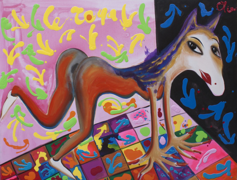 Linas Cicėnas tapytas paveikslas Šuns vedžiojimas, Išlaisvinta fantazija , paveikslai internetu