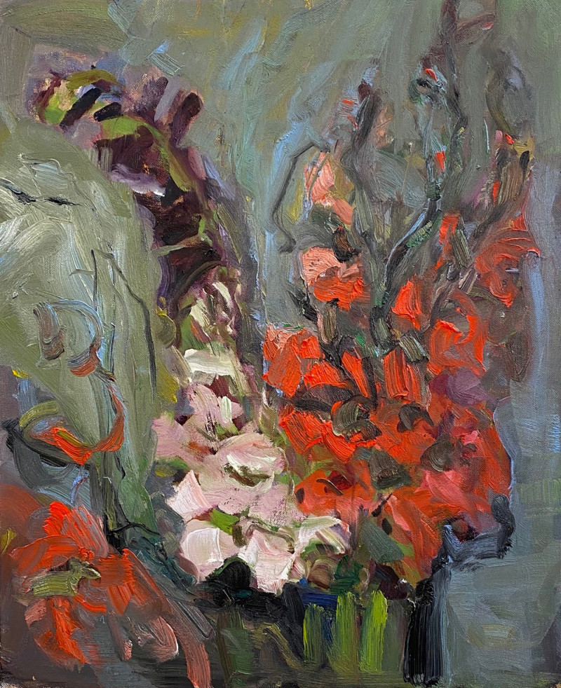 Donata Andriuškevičienė tapytas paveikslas Rugsėjis, Gėlės , paveikslai internetu