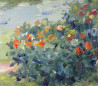 Blooming Of Dahlias original painting by Liudvikas Daugirdas. Flowers