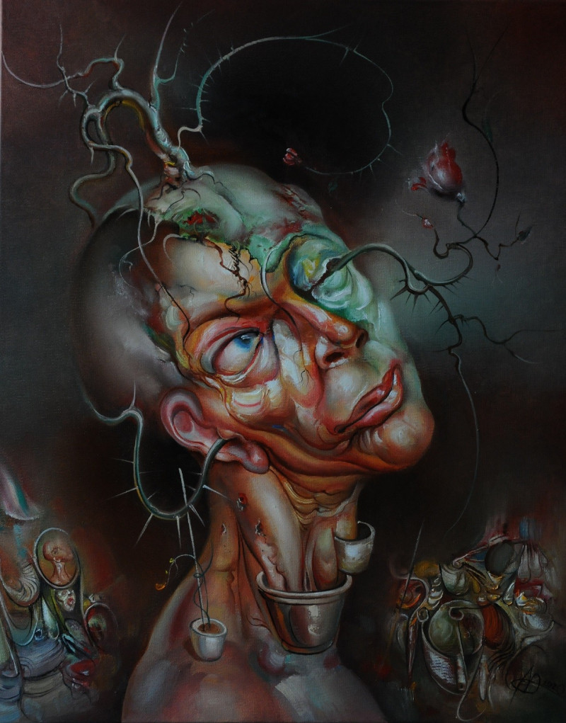 Antanas Adomaitis tapytas paveikslas Koronės veidas II, Išlaisvinta fantazija , paveikslai internetu