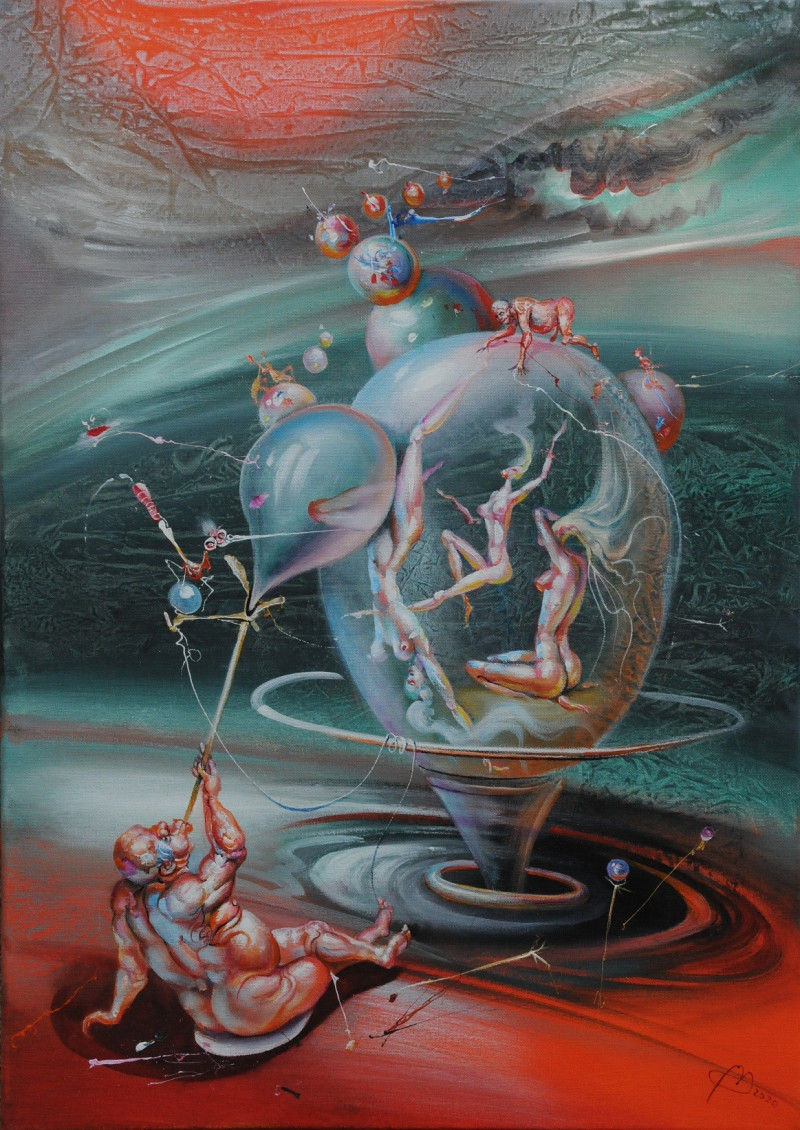 Perverted Dream original painting by Antanas Adomaitis. Freed Fantasy