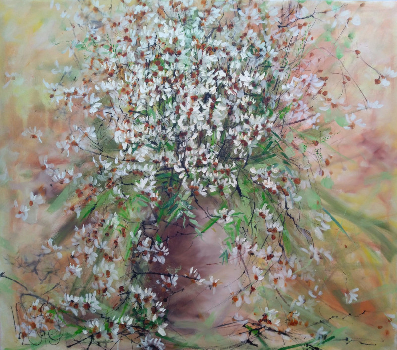 Inesa Škeliova tapytas paveikslas Puokštė 60, Gėlės , paveikslai internetu
