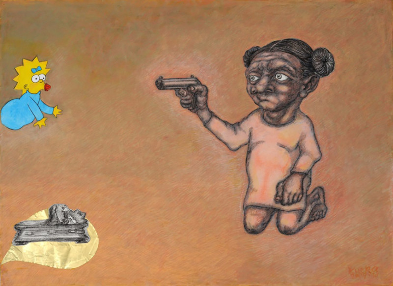 Eglė Kuckaitė tapytas paveikslas Living-being. Iliustracija B, Išlaisvinta fantazija , paveikslai internetu