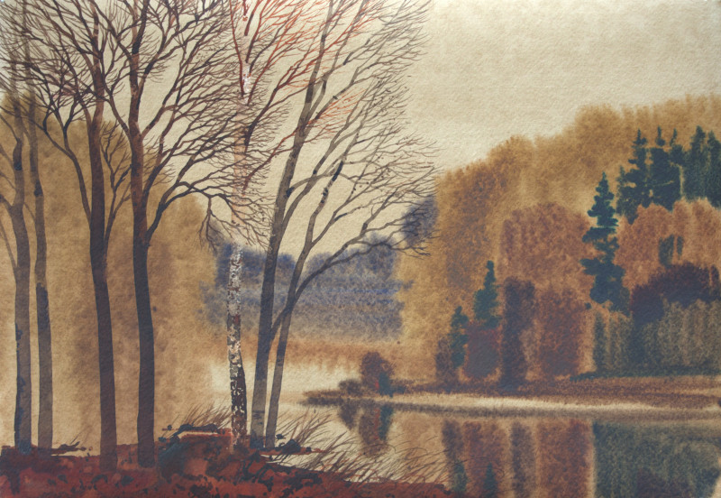 Autumn original painting by Vidmantas Zarėka. Landscapes