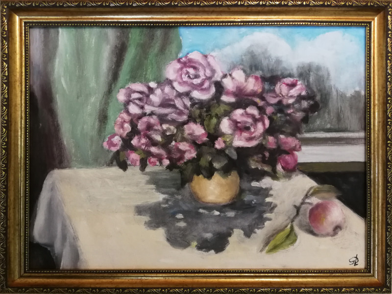 Still Life With Roses original painting by Gediminas Rudys . Still-Life