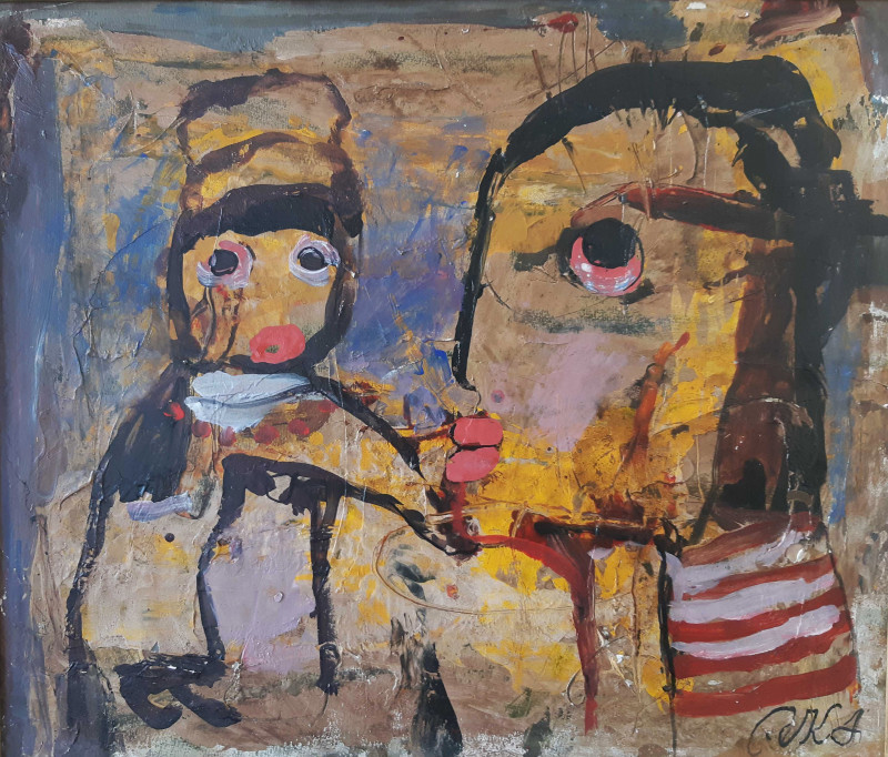 Vilius-Ksaveras Slavinskas tapytas paveikslas Su kalbančia lėle, Ekspresija , paveikslai internetu