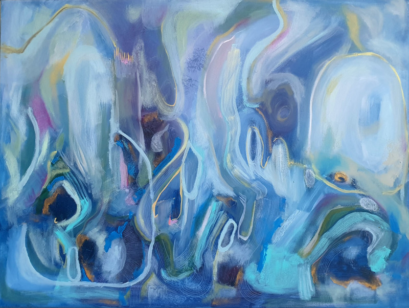 Giedrė Balčiūnaitė tapytas paveikslas Windy Blue, Abstrakti tapyba , paveikslai internetu