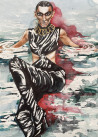 Agnė Laurinavičiūtė Liakienė tapytas paveikslas Juoda vandens lelija, Mados iliustracija , paveikslai internetu