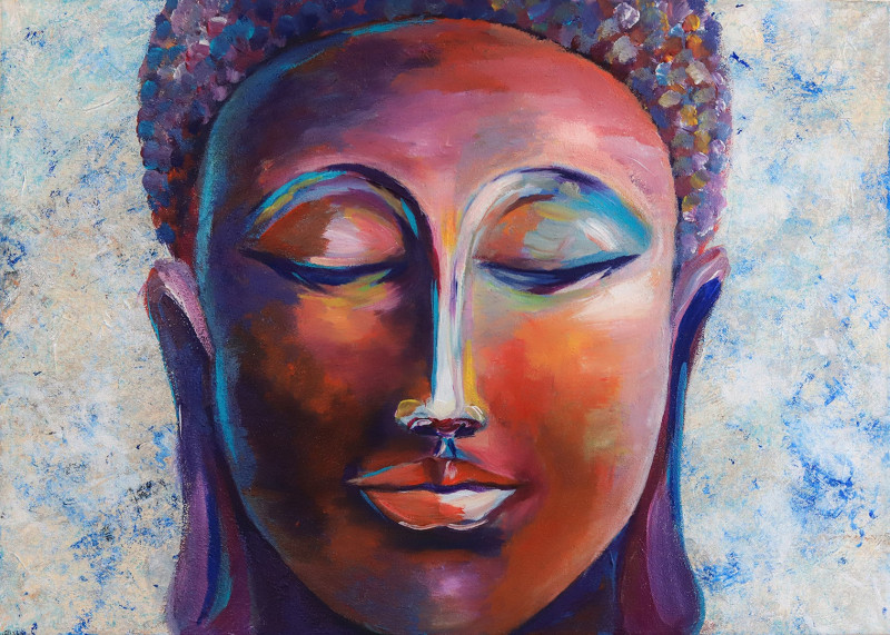 Agnė Mitkutė tapytas paveikslas Saulėlydžio Buda, Ramybe dvelkiantys , paveikslai internetu