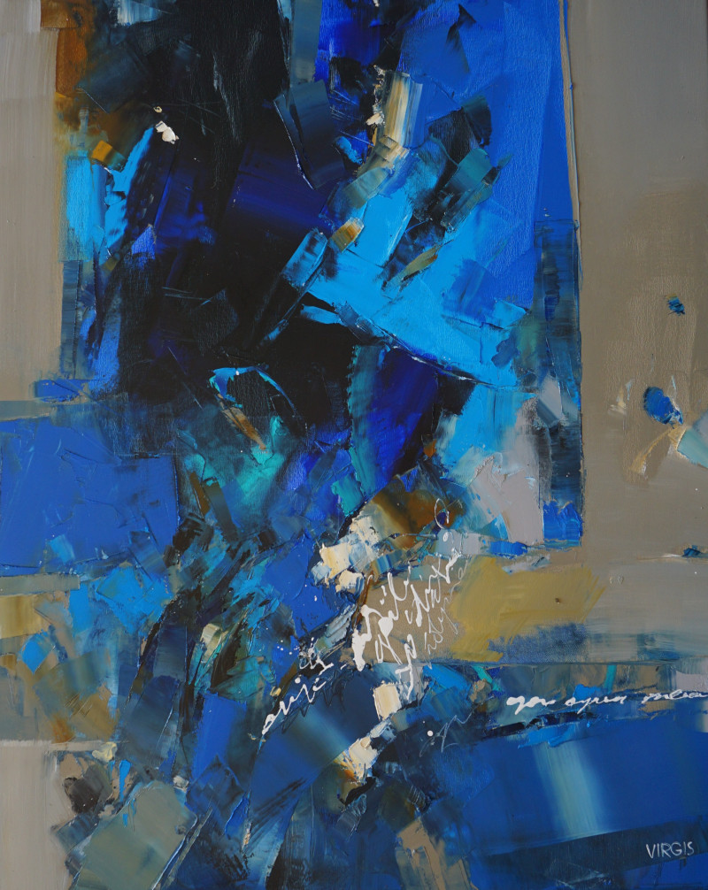 Virginijus Tamošiūnas tapytas paveikslas Mėlynas I, Abstrakti tapyba , paveikslai internetu