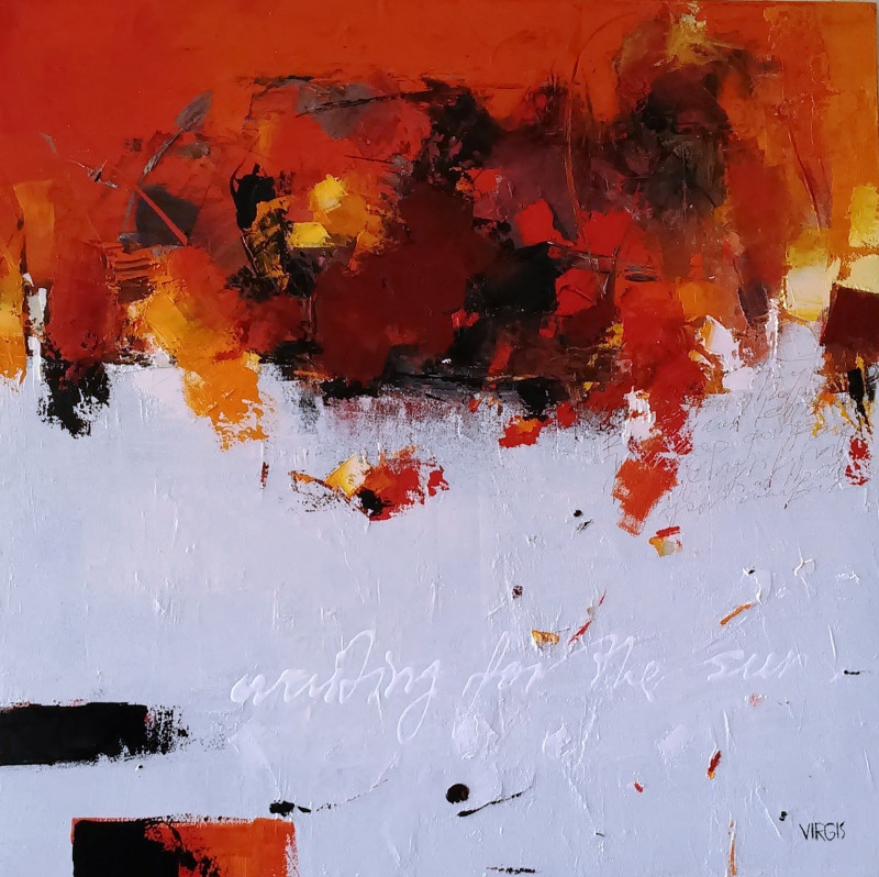 Virginijus Tamošiūnas tapytas paveikslas Waiting For The Sun, Abstrakti tapyba , paveikslai internetu