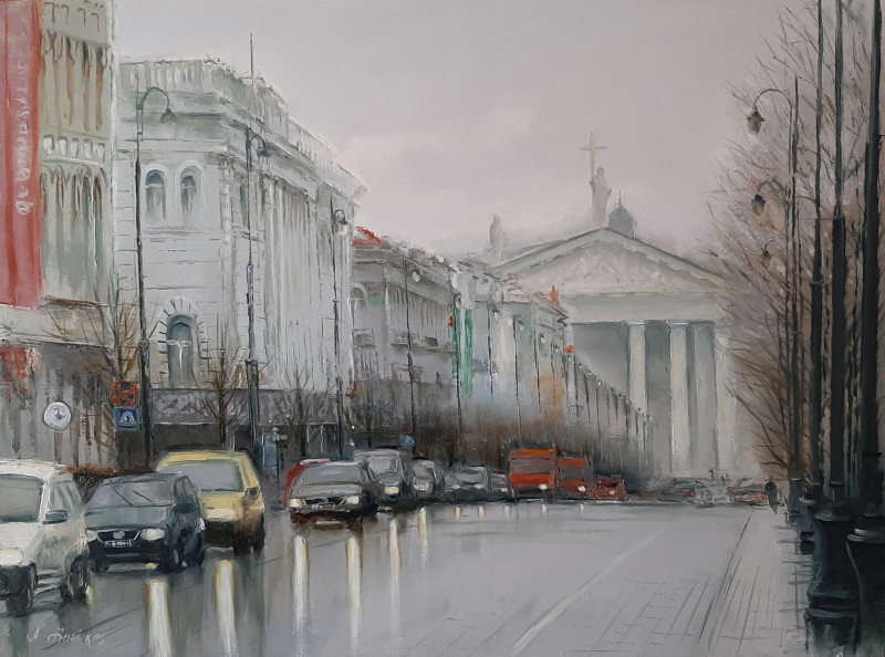 Aleksandras Lysiukas tapytas paveikslas Vilnius po lietaus, Urbanistinė tapyba , paveikslai internetu