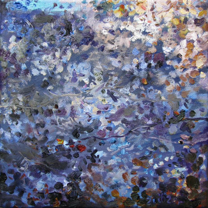 Leaves On Ice I original painting by Dalia Čistovaitė. Abstract Paintings