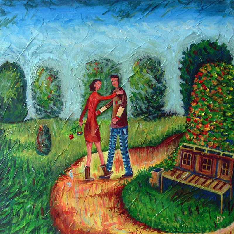 Dalius Virbickas tapytas paveikslas Parke, Tapyba akrilu , paveikslai internetu