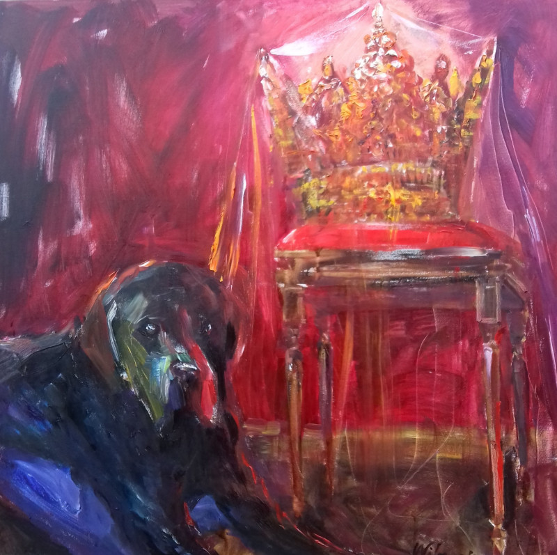 Vilma Vasiliauskaitė tapytas paveikslas Grįžtu namo... Nusiimu karūną., Animalistiniai paveikslai , paveikslai internetu