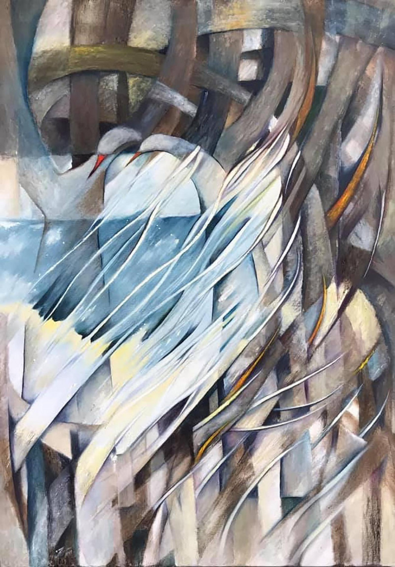 Živilė Vaičiukynienė tapytas paveikslas Pavasario pinklėse, Abstrakti tapyba , paveikslai internetu