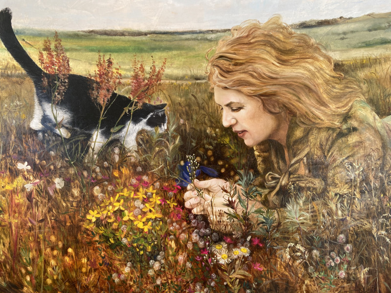 Gravel Road Through The Fields original painting by Onutė Juškienė. Beauty Of A Woman