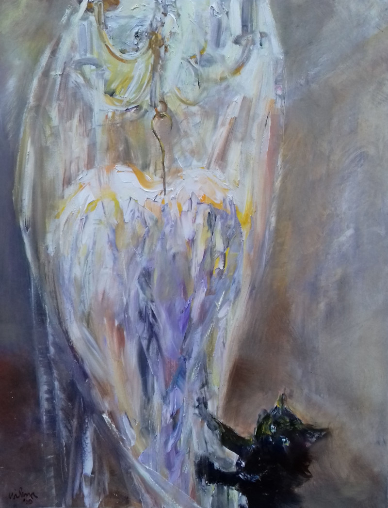Vilma Vasiliauskaitė tapytas paveikslas Grįžtu namo, nusiimu sparnus II, Išlaisvinta fantazija , paveikslai internetu