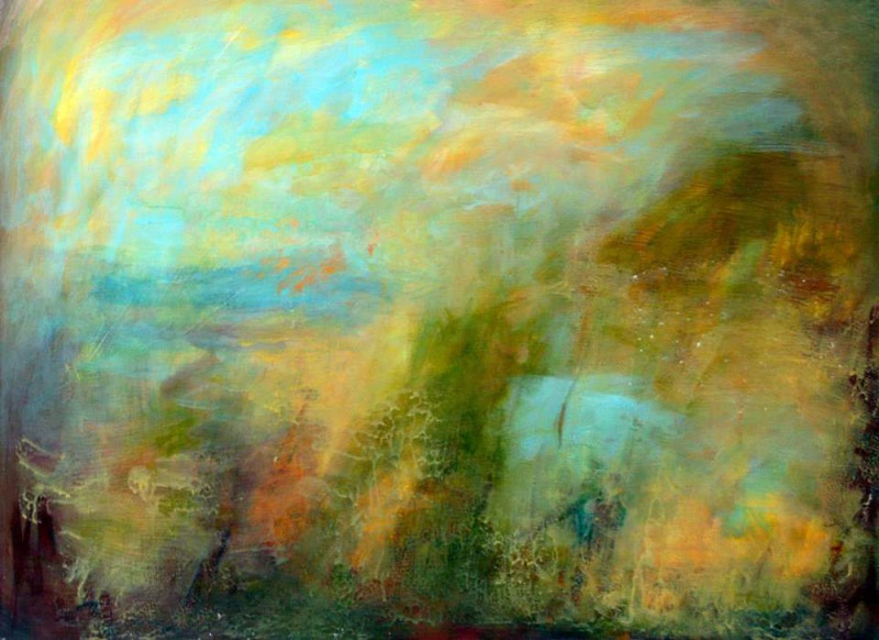 Mist in Sandhills original painting by Saulė Želnytė. Acrylic painting
