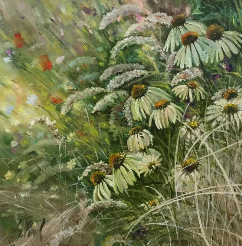 Blooming original painting by Sigita Paulauskienė. Flowers