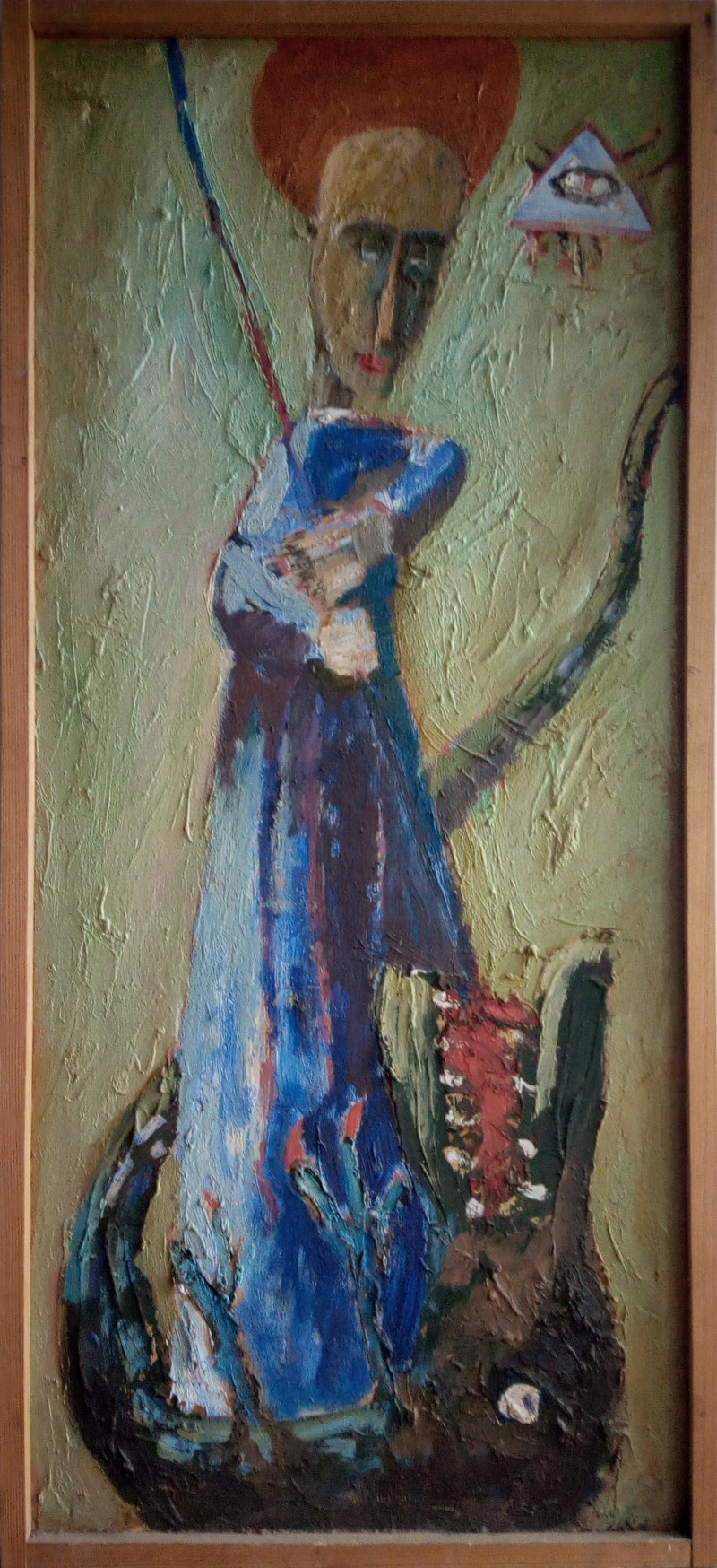 Robertas Strazdas tapytas paveikslas Angelas nugali slibiną , Fantastiniai paveikslai , paveikslai internetu