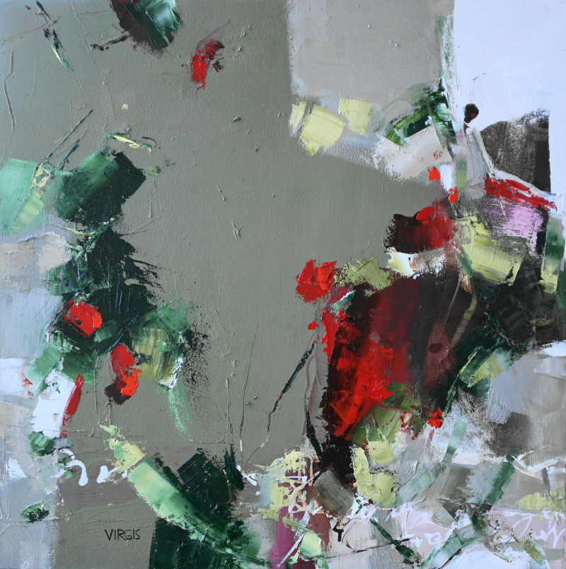 Virginijus Tamošiūnas tapytas paveikslas Balkono gėlės, Abstrakti tapyba , paveikslai internetu