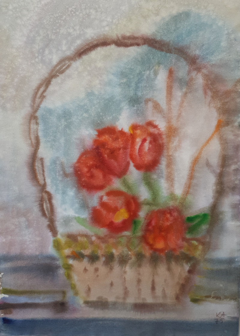 Kazys Abramavičius tapytas paveikslas Gėlės pintinėje, Gėlės , paveikslai internetu