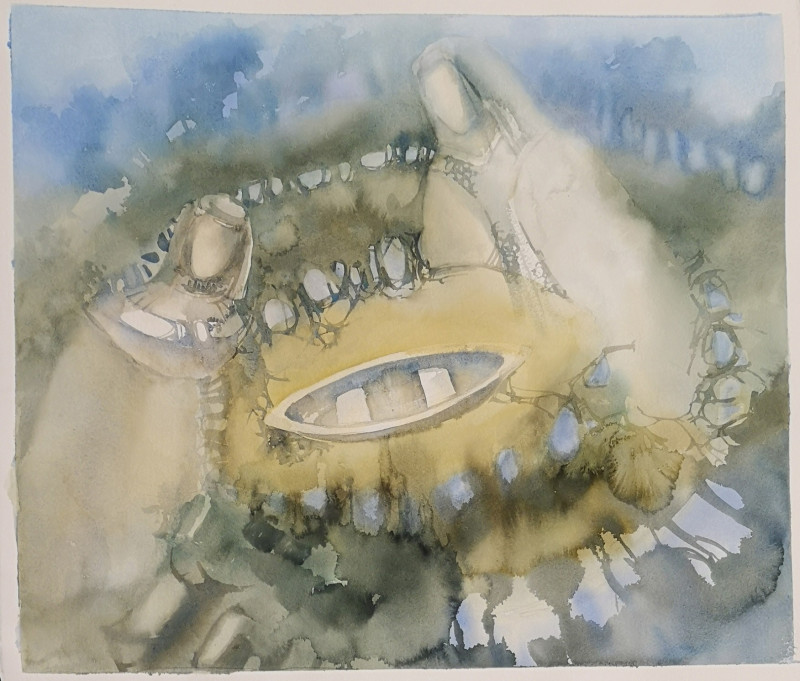 Eglė Lipinskaitė tapytas paveikslas Druskininkai. Meilės salos legenda, Fantastiniai paveikslai , paveikslai internetu