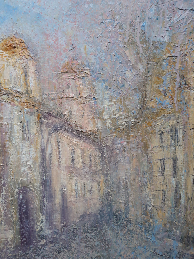 A Fragment Of A Dominican Street original painting by Areta Didžionienė. Urbanistic - Cityscape