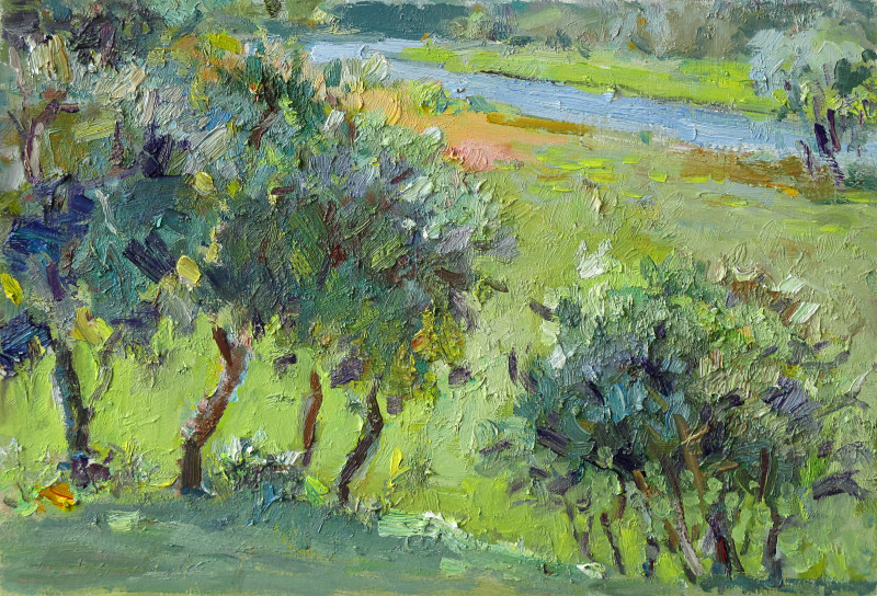 View of the River original painting by Liudvikas Daugirdas. Splash Of Colors
