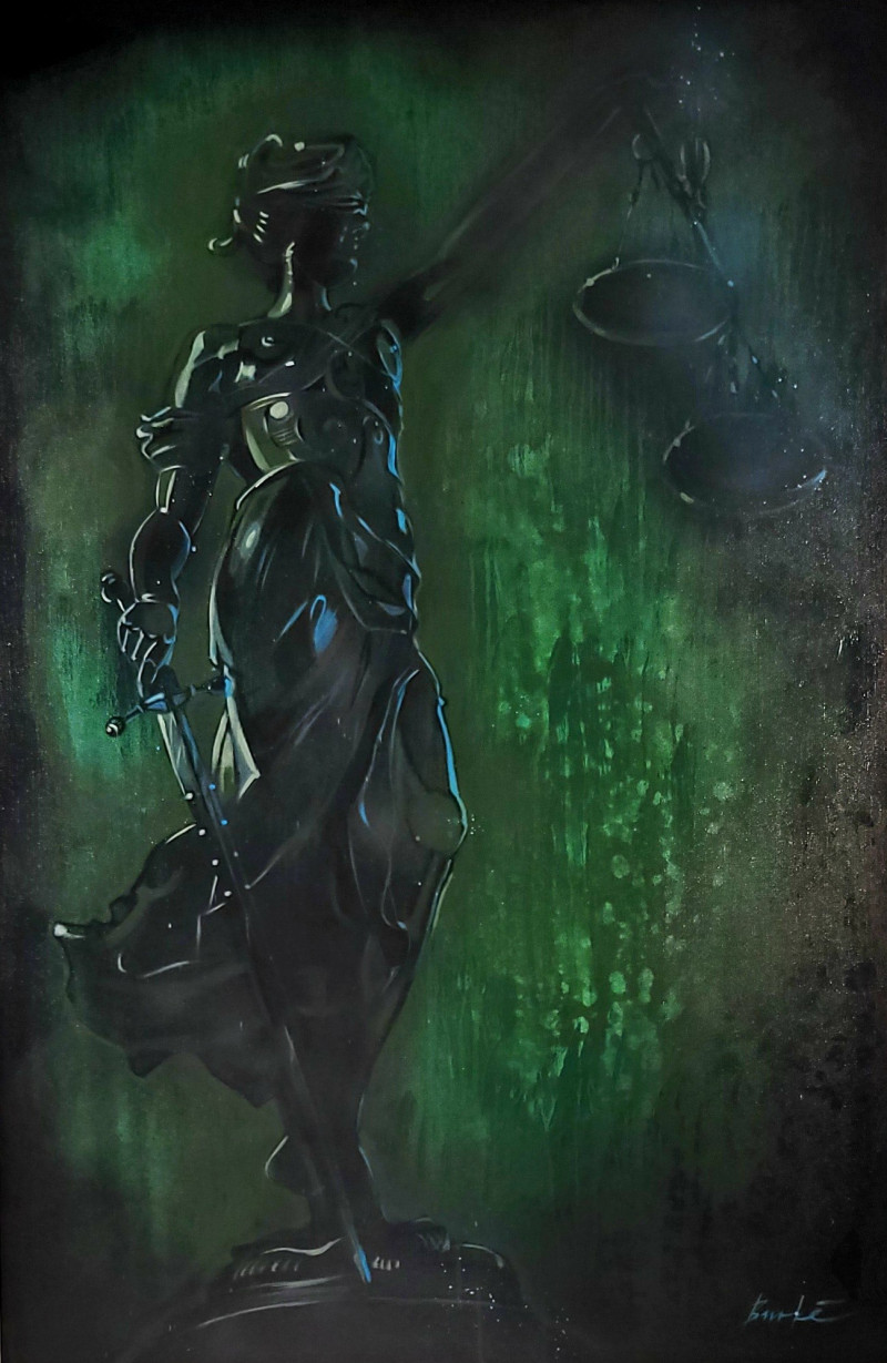 Ansis Burkė tapytas paveikslas Emerald Justice, Išlaisvinta fantazija , paveikslai internetu