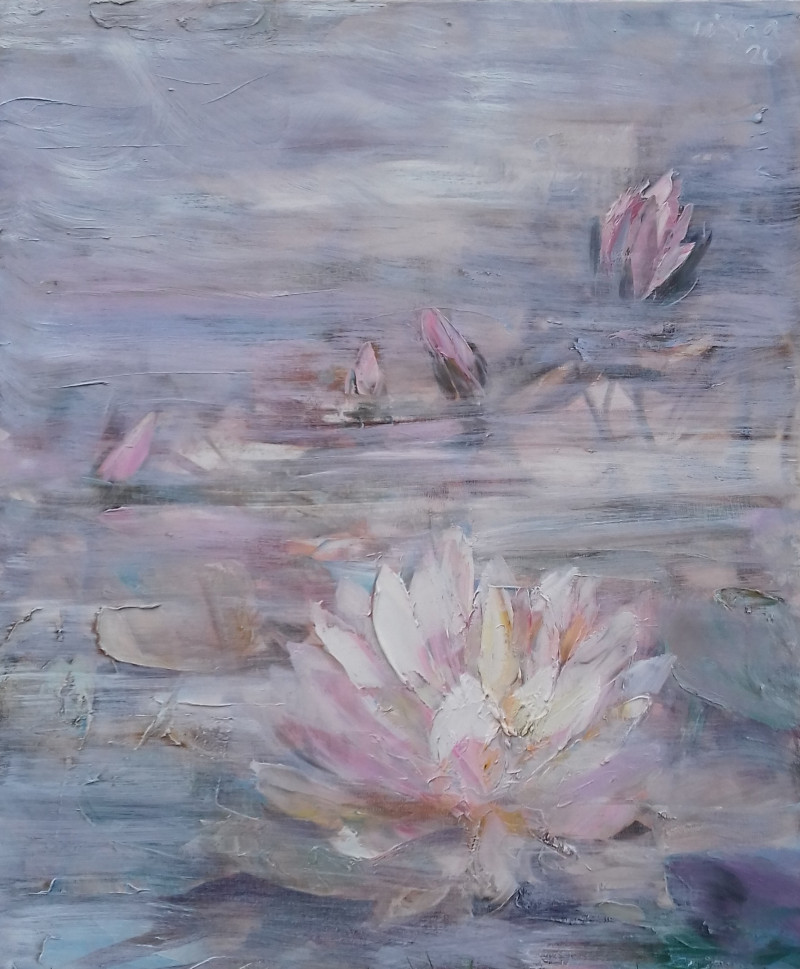 Lily in the Mist I. Fulfillment of Wishes original painting by Vilma Vasiliauskaitė. Flowers