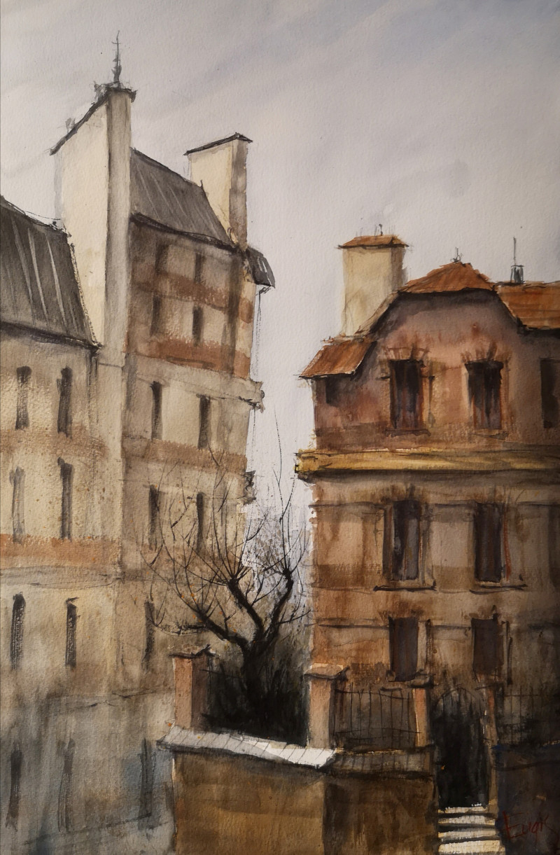 Eugis Eidukaitis tapytas paveikslas Monmartre, Urbanistinė tapyba , paveikslai internetu